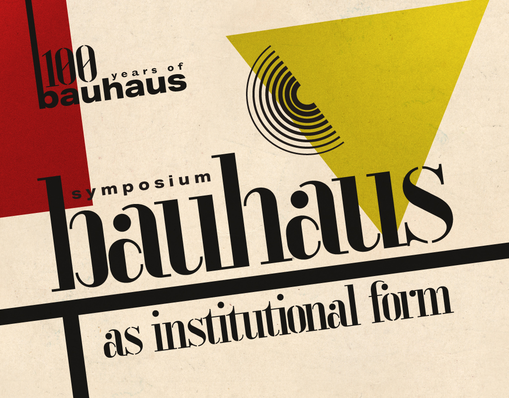 logo saying bauhaus as institutional form with colors and shapes