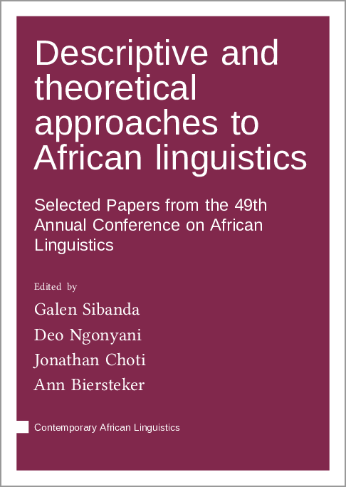 Picture of the book Titled Descriptive and Theoretical Approaches to African Linguistics: Selected Papers from the 49th Annual Conference on African Linguistic